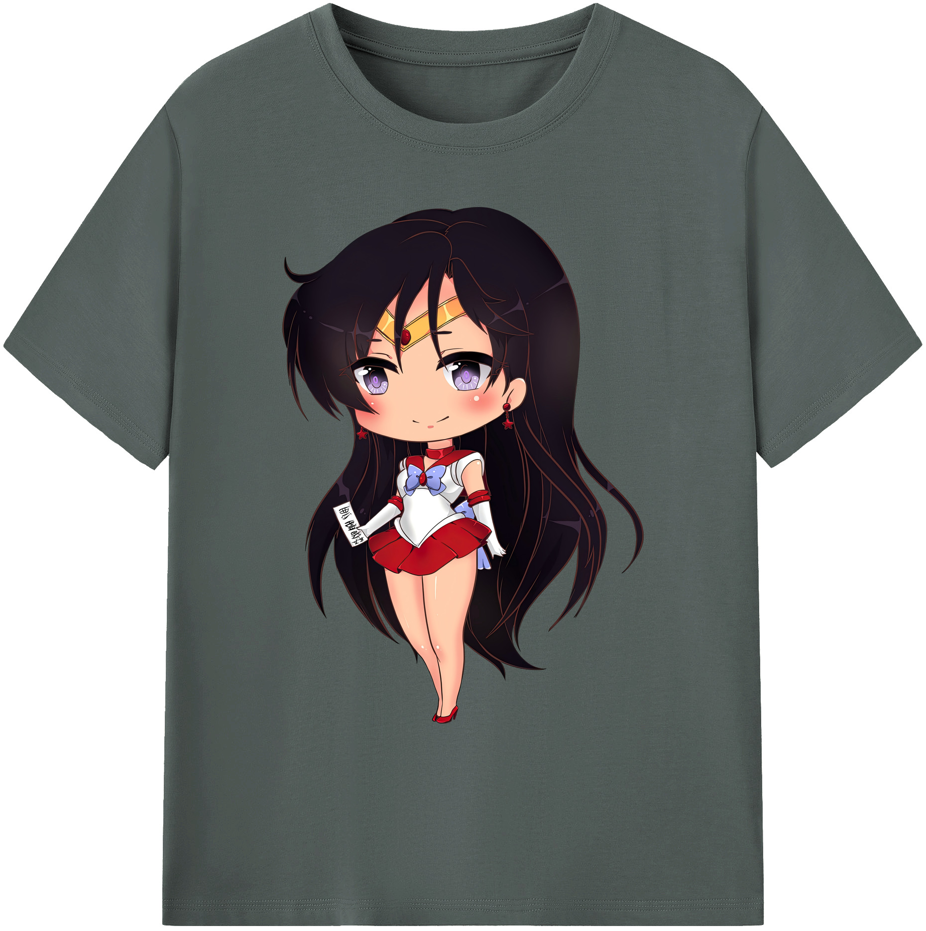 （画像用） 美少女戦士セーラームーン 火野レイ ひの レイ Sailor Moon Hino Rei （セーラーマーズ,Sailor Mars） 綿100％ メンズ半袖Tシャツ｜肌触りやわらか＆通気性